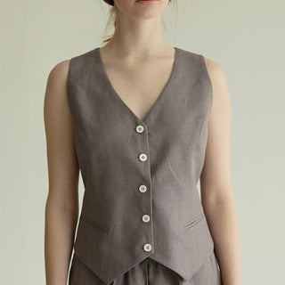 Linen women classic vest