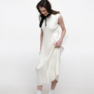 'Jakarta' Long Knitted Dress in White