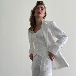 White linen jacket for women