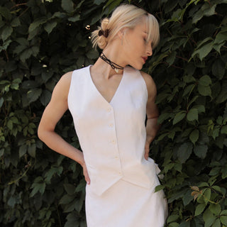 Linen classic women vest