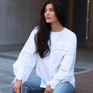 White linen women shirt