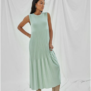 Soft sage cotton knitted maxi dress