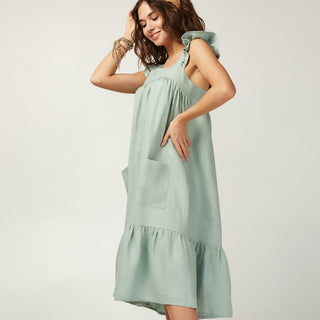 Linen sundress side view