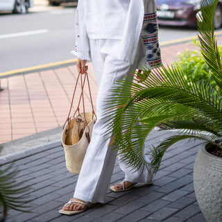 Linen pants in white
