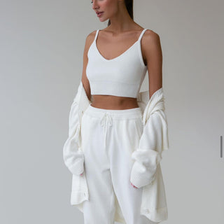 Cotton knitted jogger pants