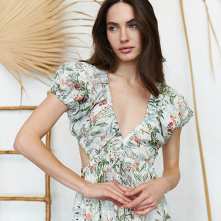 Linen printed dress