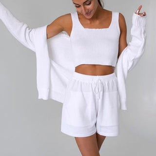 White cotton knit top